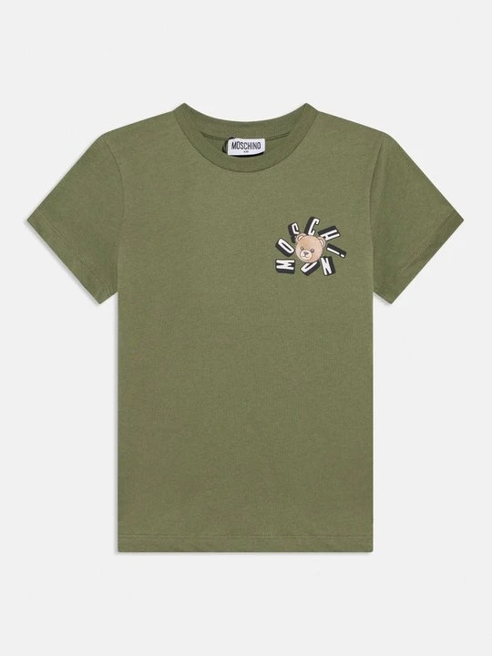 Zdjęcie produktu T-shirt z nadrukiem MOSCHINO oliwkowy