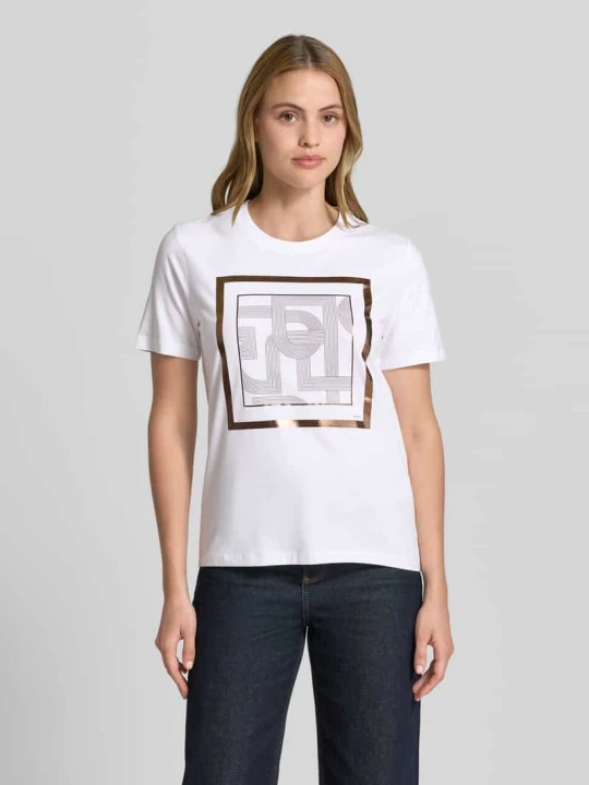 Zdjęcie produktu T-shirt z nadrukiem motywu comma Biały