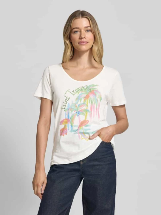 Zdjęcie produktu T-shirt z nadrukiem motywu milano italy Złamany biały