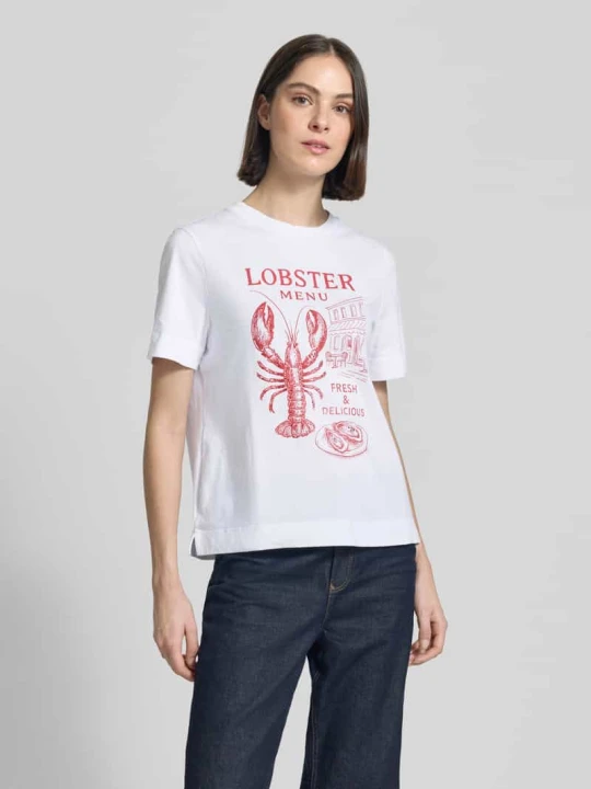 Zdjęcie produktu T-shirt z nadrukiem motywu Rich & Royal Złamany biały
