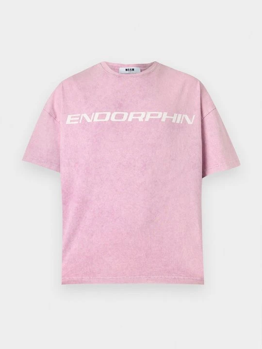 Zdjęcie produktu T-shirt z nadrukiem MSGM jasnoróżowy
