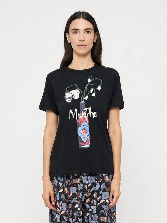 Zdjęcie produktu T-shirt z nadrukiem MUNTHE czarny