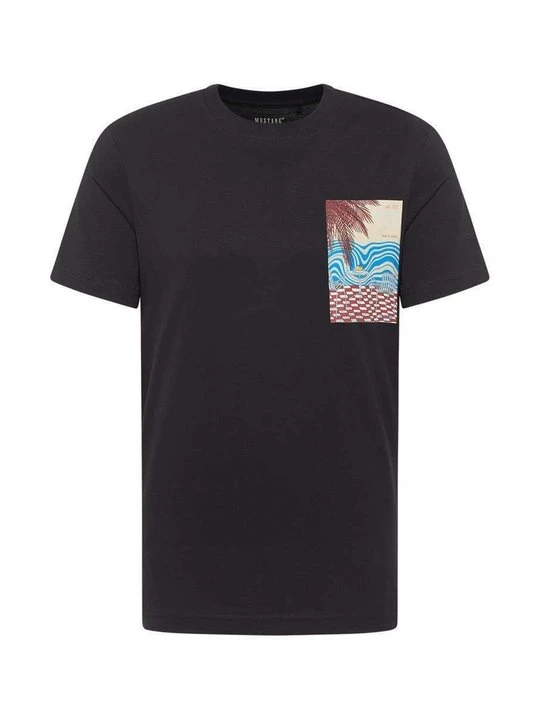 Zdjęcie produktu T-shirt z nadrukiem Mustang czarny
