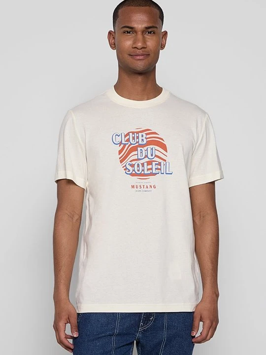 Zdjęcie produktu T-shirt z nadrukiem Mustang biały