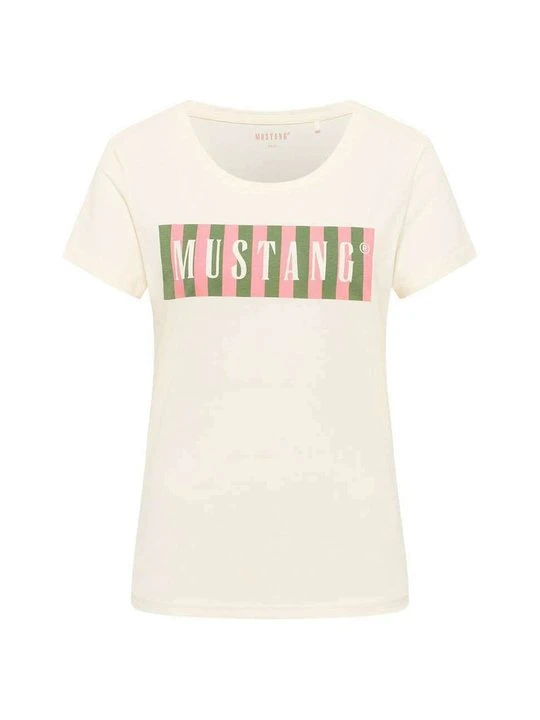 Zdjęcie produktu T-shirt z nadrukiem Mustang mleczny