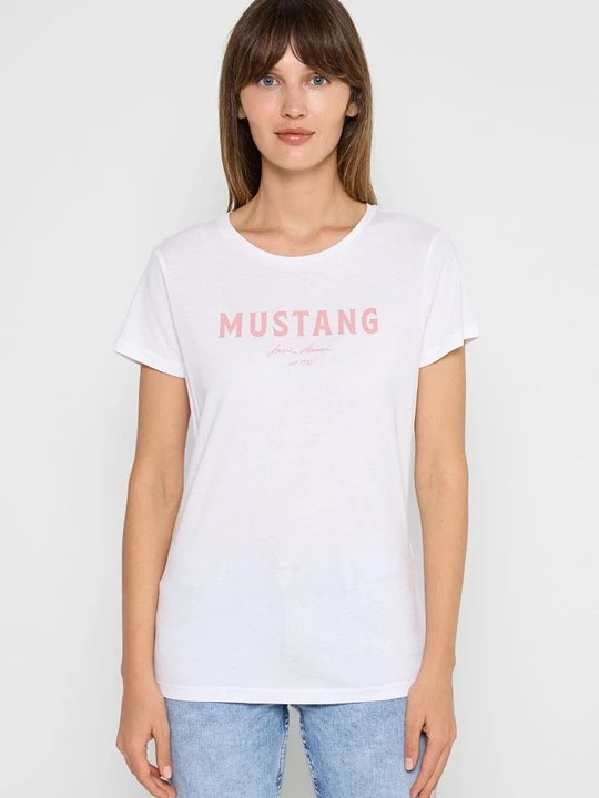 Zdjęcie produktu T-shirt z nadrukiem Mustang biały