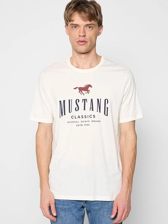 Zdjęcie produktu T-shirt z nadrukiem Mustang biały