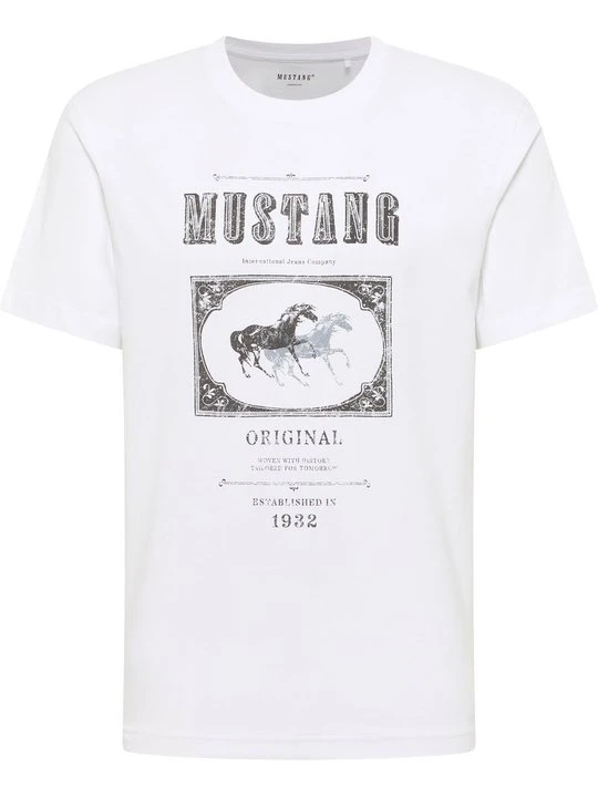 Zdjęcie produktu T-shirt z nadrukiem Mustang biały