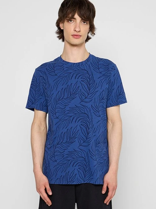 Zdjęcie produktu T-shirt z nadrukiem Mustang niebieski