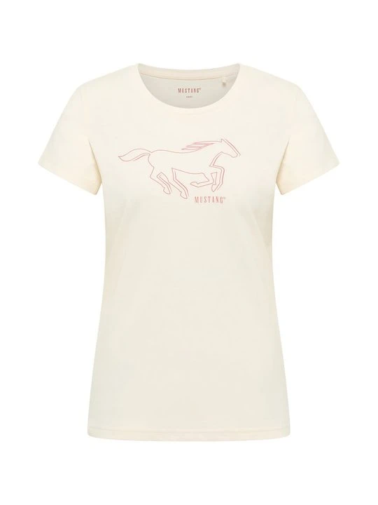 Zdjęcie produktu T-shirt z nadrukiem Mustang mleczny