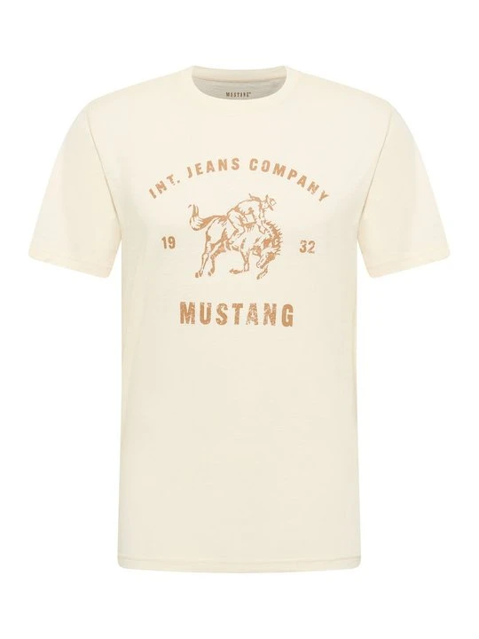 Zdjęcie produktu T-shirt z nadrukiem Mustang mleczny