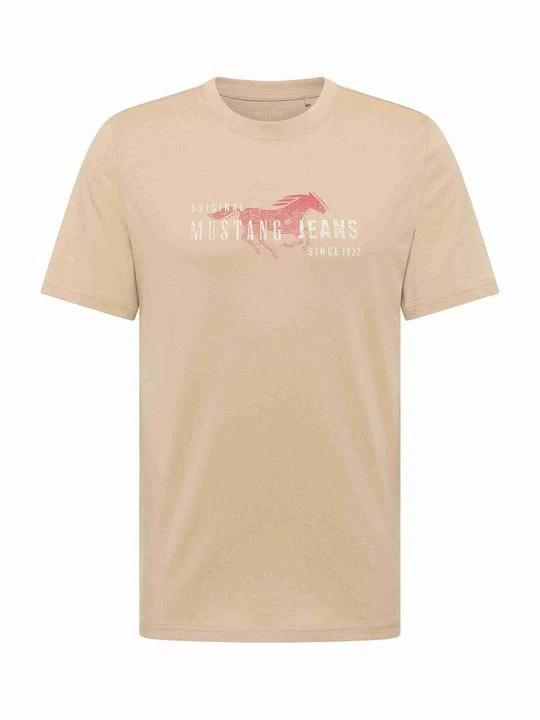 Zdjęcie produktu T-shirt z nadrukiem Mustang beżowy