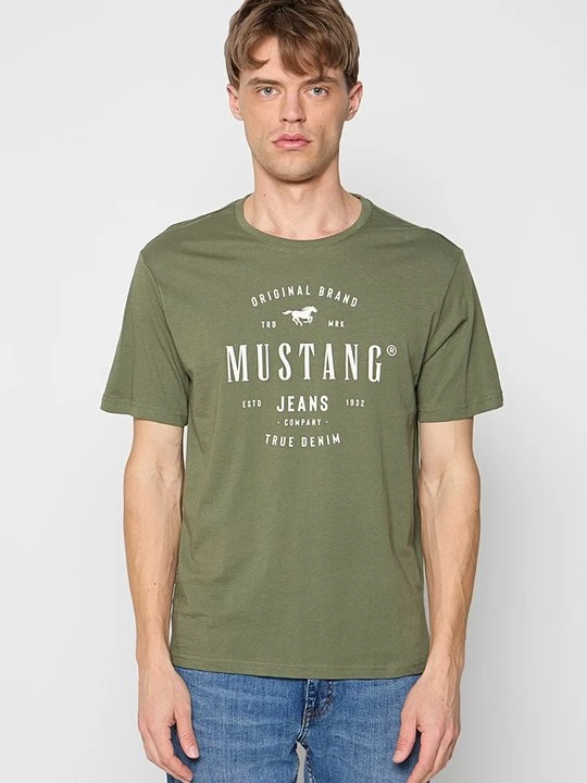 Zdjęcie produktu T-shirt z nadrukiem Mustang zielony
