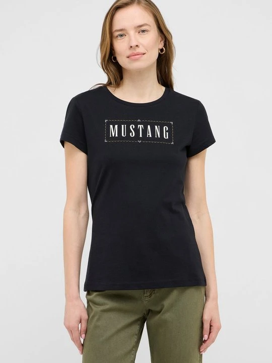 Zdjęcie produktu T-shirt z nadrukiem Mustang czarny