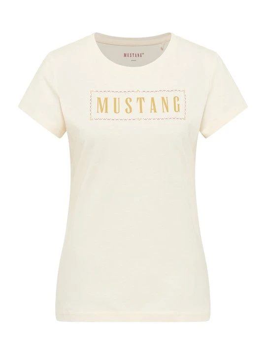 Zdjęcie produktu T-shirt z nadrukiem Mustang mleczny