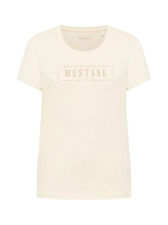 Zdjęcie produktu T-shirt z nadrukiem Mustang mleczny