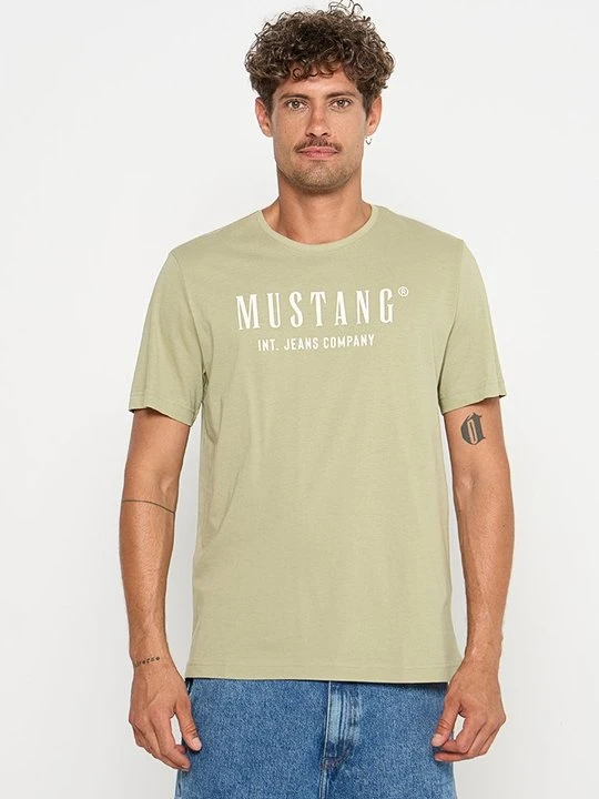 Zdjęcie produktu T-shirt z nadrukiem Mustang jasnozielony