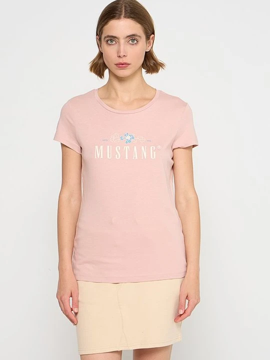 Zdjęcie produktu T-shirt z nadrukiem Mustang jasnoróżowy