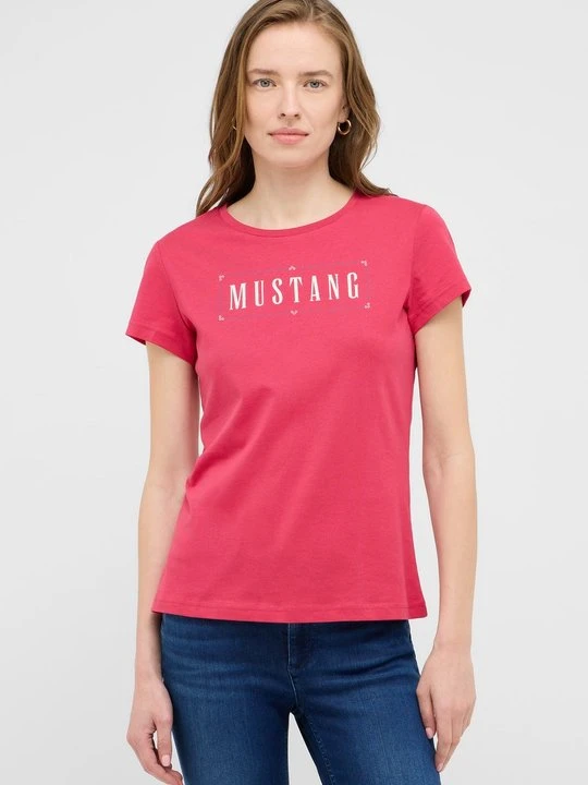 Zdjęcie produktu T-shirt z nadrukiem Mustang jasnoróżowy