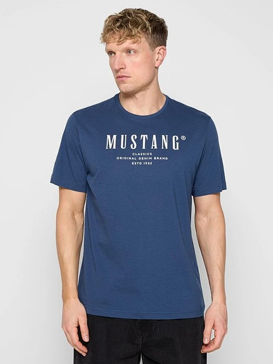 Zdjęcie produktu T-shirt z nadrukiem Mustang błękit królewski