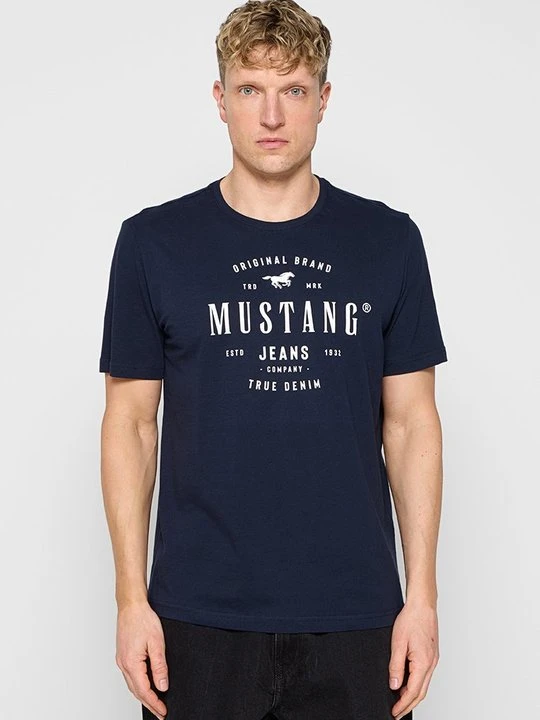 Zdjęcie produktu T-shirt z nadrukiem Mustang granatowy