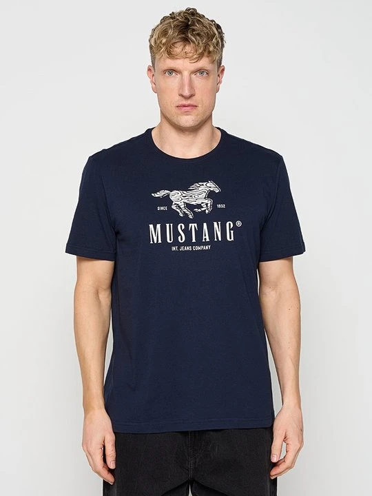 Zdjęcie produktu T-shirt z nadrukiem Mustang granatowy
