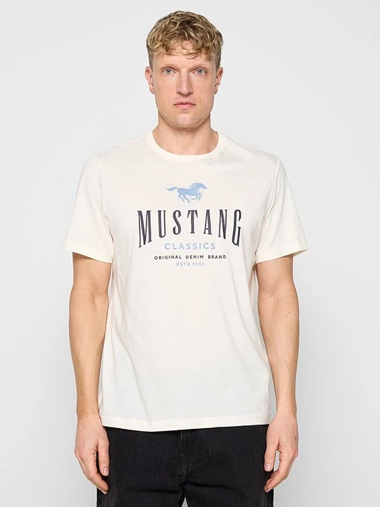 Zdjęcie produktu T-shirt z nadrukiem Mustang biały