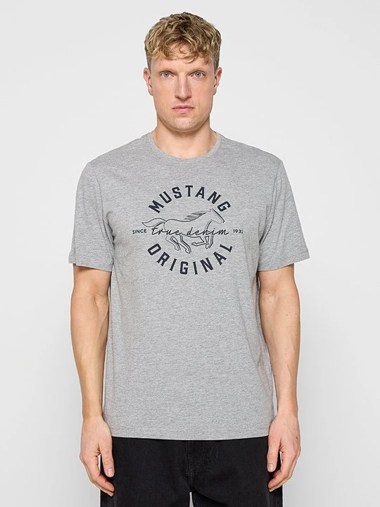 Zdjęcie produktu T-shirt z nadrukiem Mustang szary