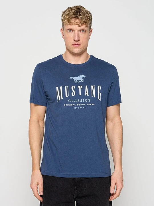Zdjęcie produktu T-shirt z nadrukiem Mustang błękit królewski