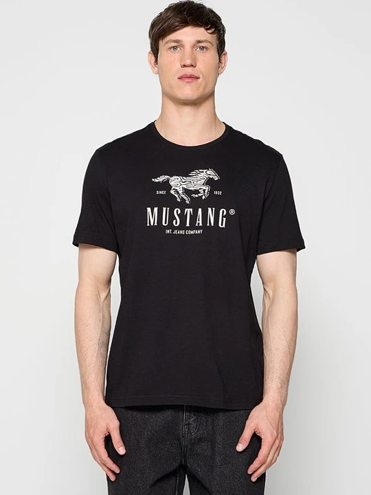 Zdjęcie produktu T-shirt z nadrukiem Mustang czarny