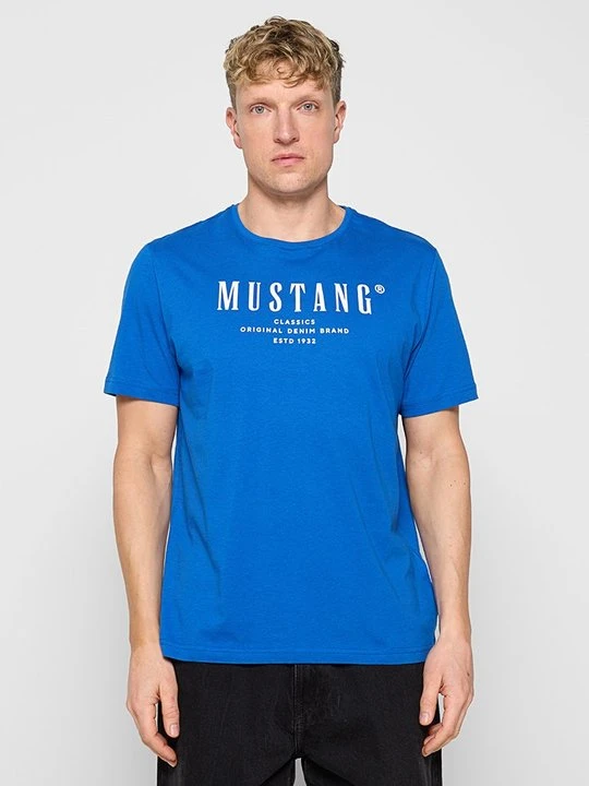 Zdjęcie produktu T-shirt z nadrukiem Mustang niebieski