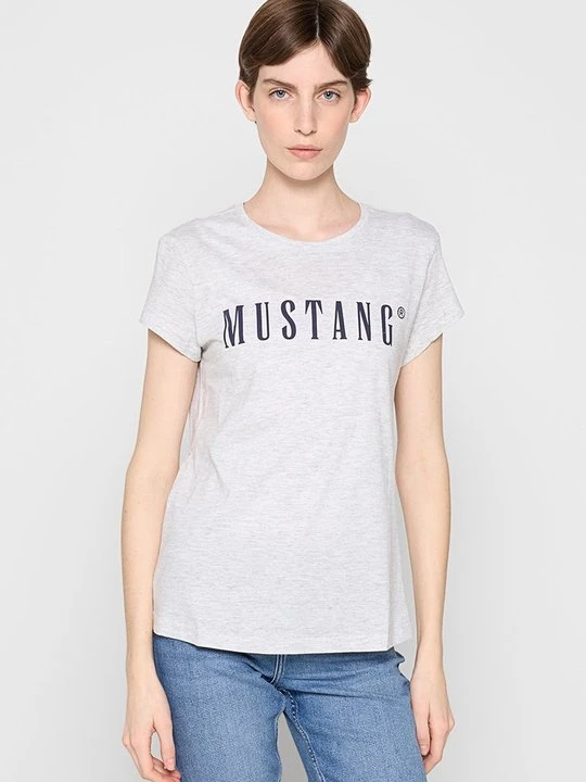 Zdjęcie produktu T-shirt z nadrukiem Mustang szary