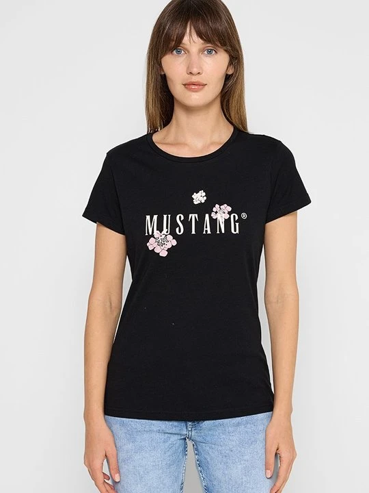 Zdjęcie produktu T-shirt z nadrukiem Mustang czarny