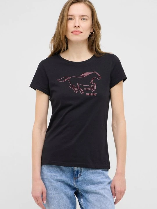 Zdjęcie produktu T-shirt z nadrukiem Mustang czarny