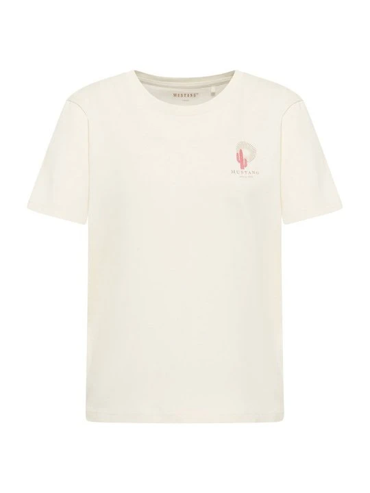 Zdjęcie produktu T-shirt z nadrukiem Mustang mleczny
