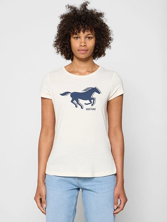 Zdjęcie produktu T-shirt z nadrukiem Mustang biały