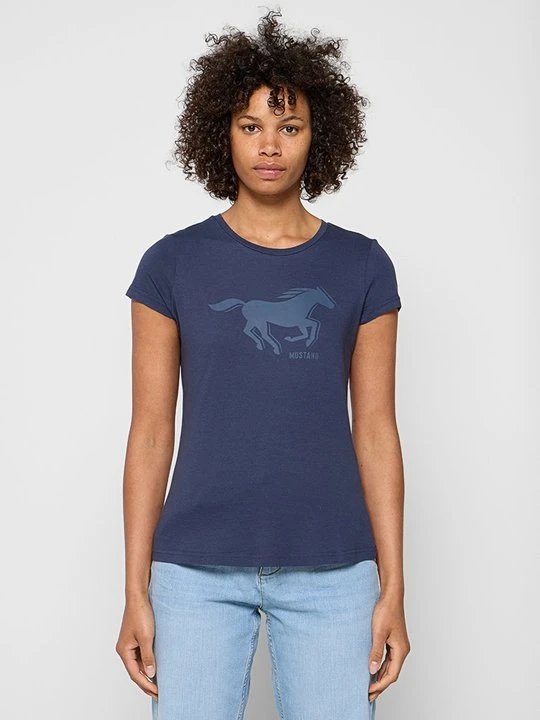 Zdjęcie produktu T-shirt z nadrukiem Mustang granatowy