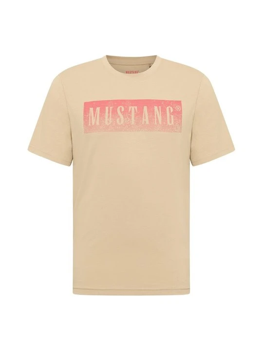 Zdjęcie produktu T-shirt z nadrukiem Mustang beżowy