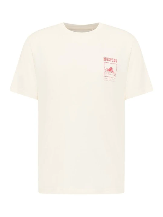Zdjęcie produktu T-shirt z nadrukiem Mustang mleczny