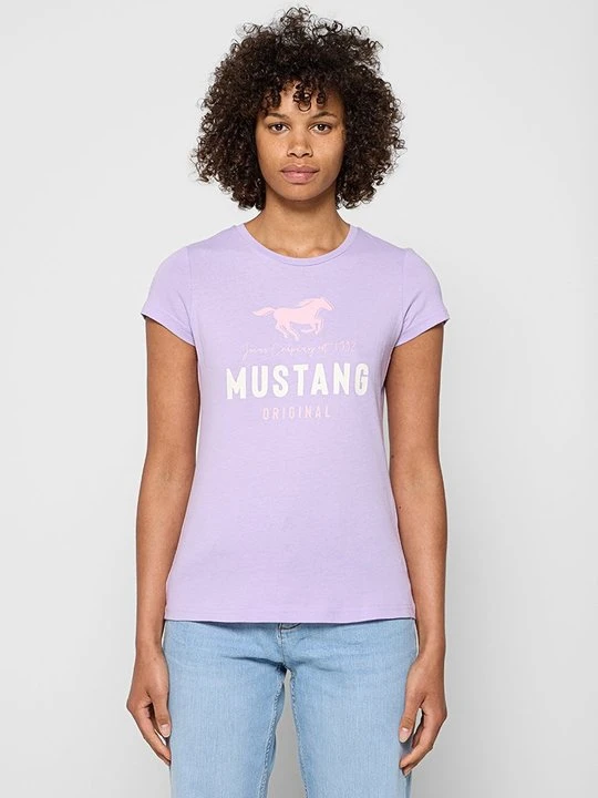 Zdjęcie produktu T-shirt z nadrukiem Mustang fioletowy