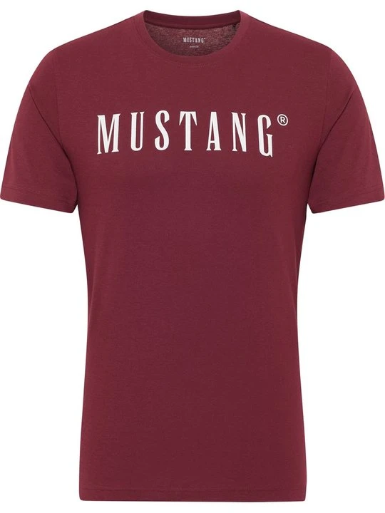 Zdjęcie produktu T-shirt z nadrukiem Mustang ciemnoczerwony