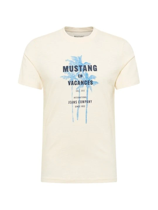 Zdjęcie produktu T-shirt z nadrukiem Mustang mleczny