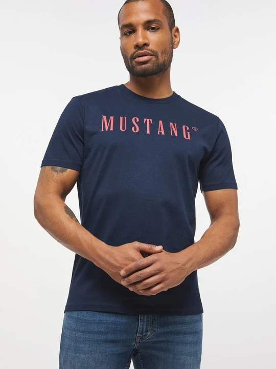 Zdjęcie produktu T-shirt z nadrukiem Mustang niebieski