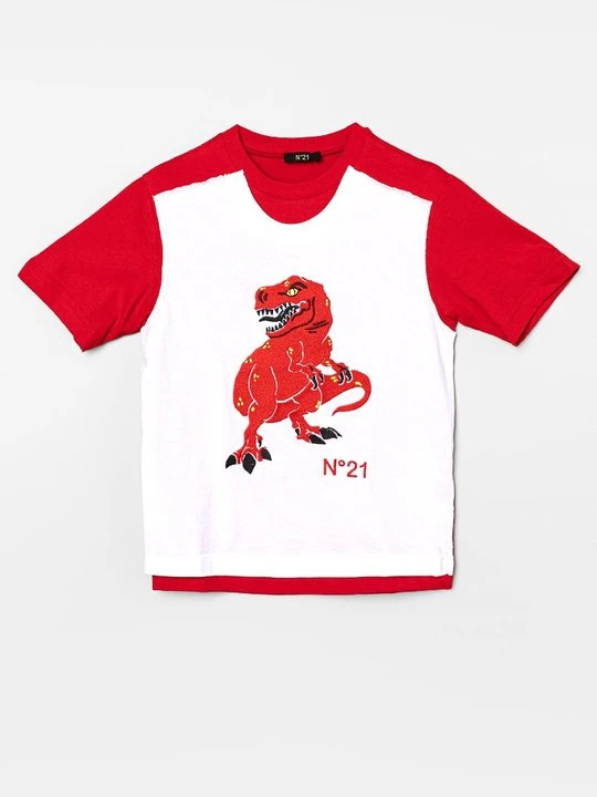 Zdjęcie produktu T-shirt z nadrukiem N°21 czerwony