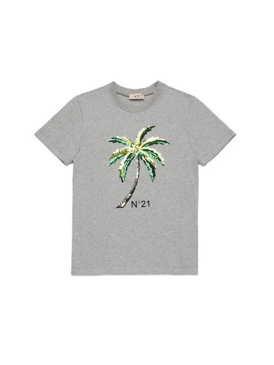 Zdjęcie produktu T-shirt z nadrukiem N°21 szary