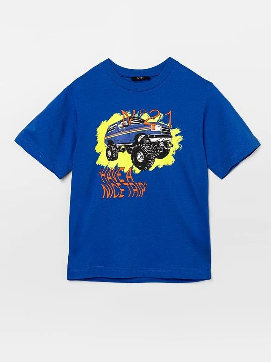 Zdjęcie produktu T-shirt z nadrukiem N°21 niebieski
