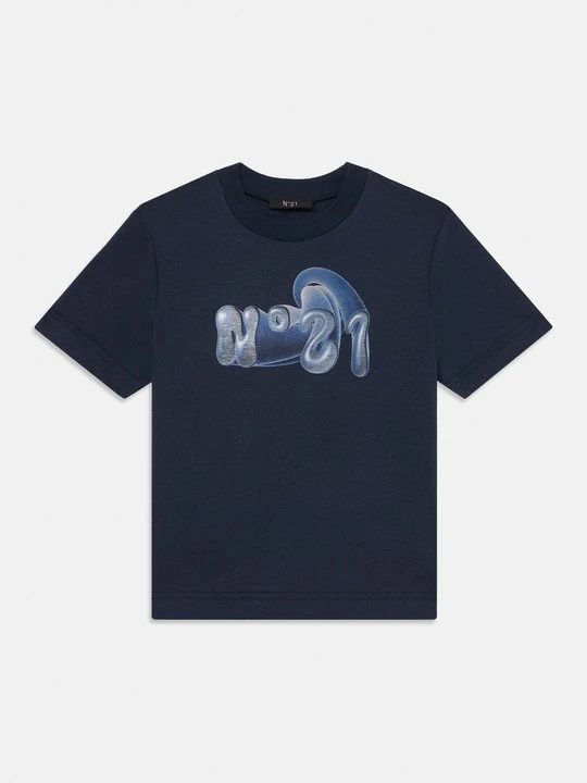 Zdjęcie produktu T-shirt z nadrukiem N°21 granatowy