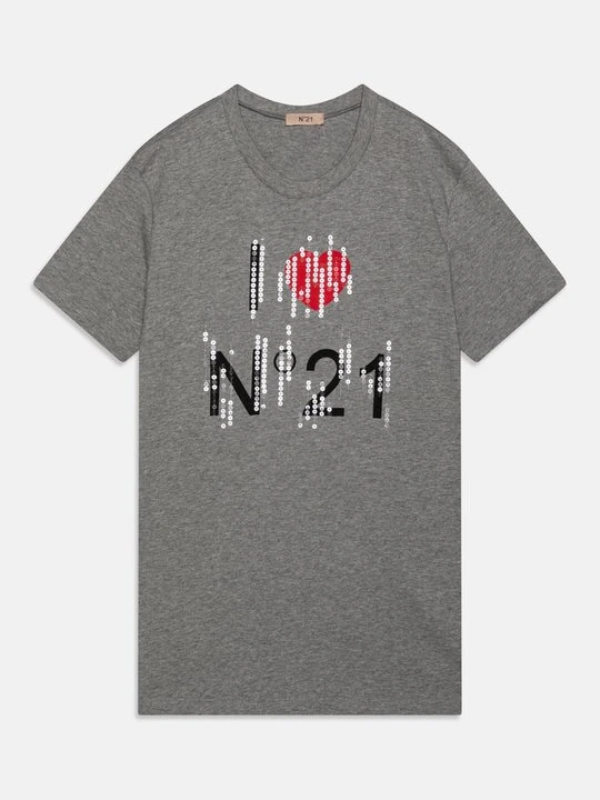 Zdjęcie produktu T-shirt z nadrukiem N°21 szary
