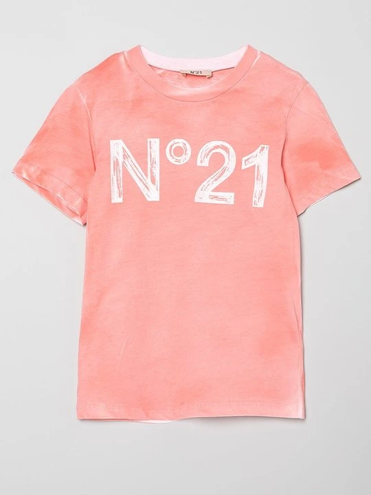 Zdjęcie produktu T-shirt z nadrukiem N°21 morelowy