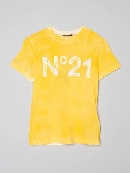 Zdjęcie produktu T-shirt z nadrukiem N°21 żółty